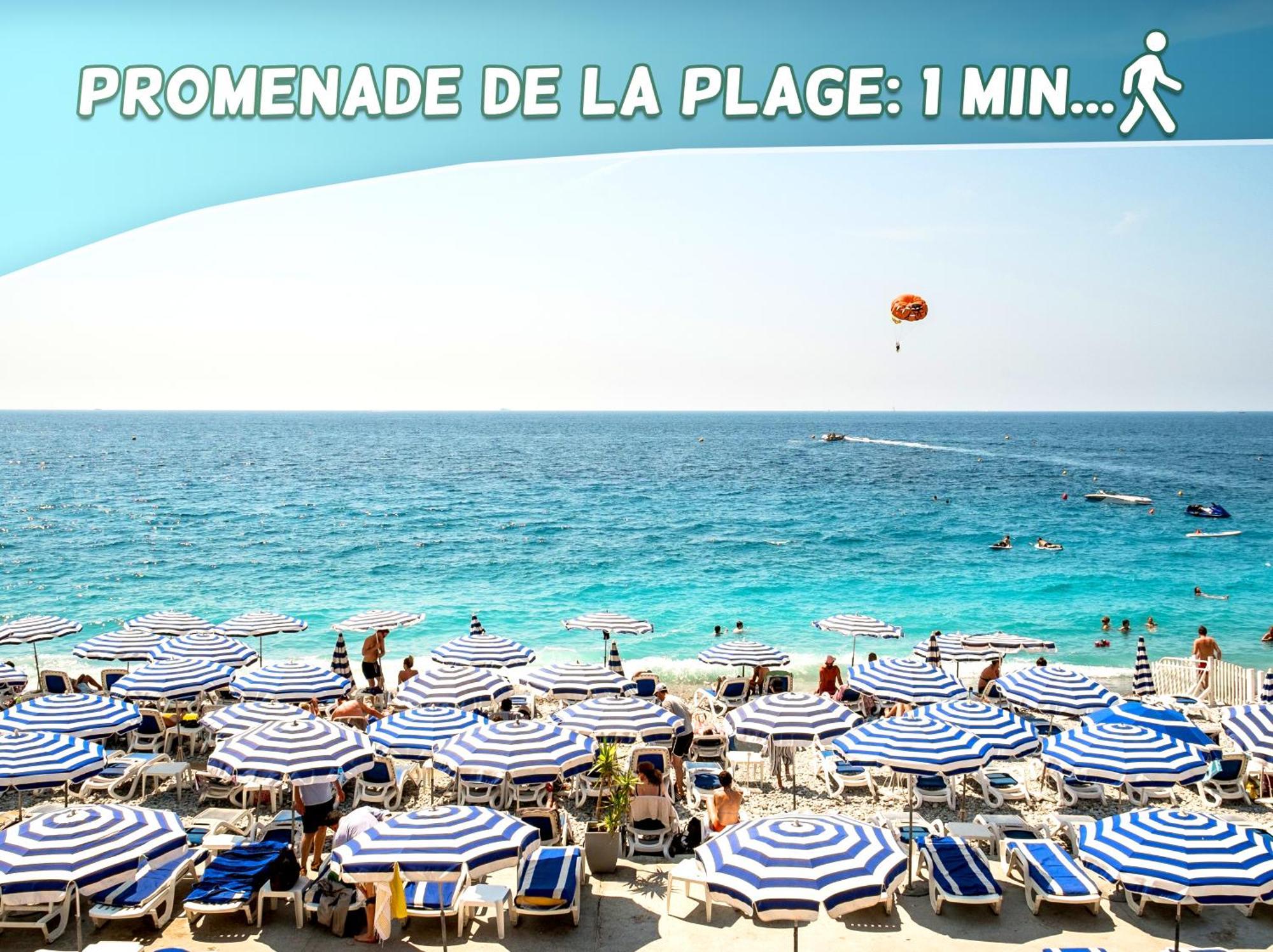 ניס 1 Min To The Beach Apartment - Kitchen - Tramway - Air Conditioner - Wifi - Promenade Des Anglais מראה חיצוני תמונה